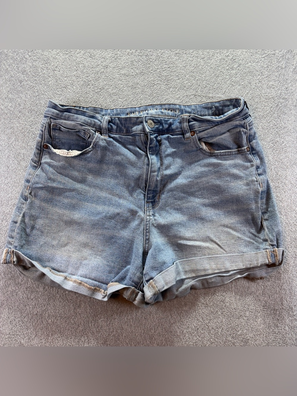 AE AMERICAN EAGLE SIZE 16 MOM SHORT STRETCH WOMENS JEAN SHORTS